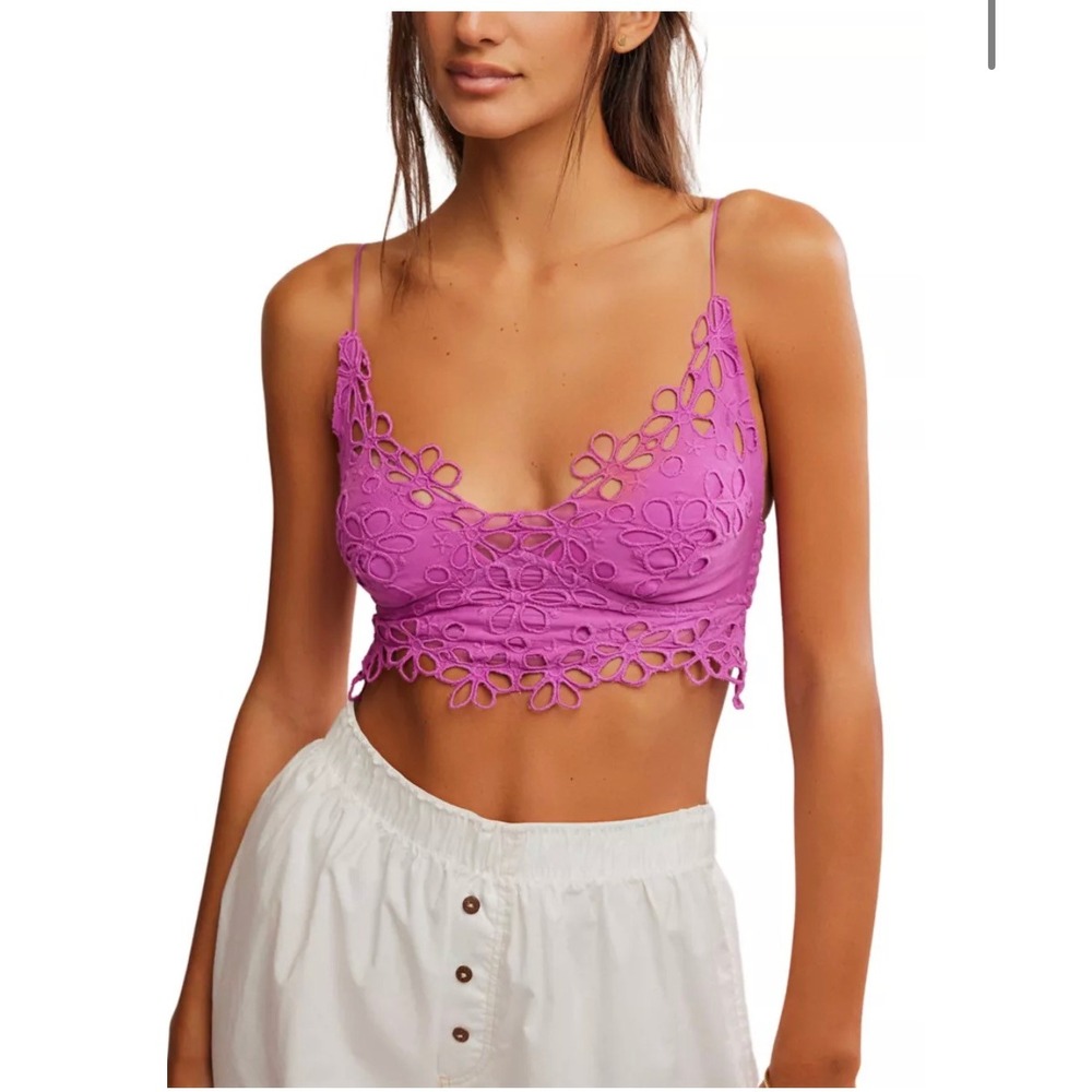 Intimately Free People Asteria Bralette, Radiant Orchid, Small, MSRP $48